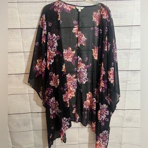 Terra & Sky Chiffon Open Front Kimono